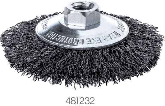 BRUSNA ŠČETKA KONIČNA jeklena-žica 0,35mm D100x10mm M14 Lessmann