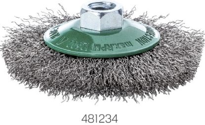 Slika BRUSNA ŠČETKA KONIČNA V2A-žica 0,3mm D100x10mm M14 Lessmann