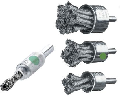 Slika Pinselbürste gezopft, rostfrei 6 mm-Schaft, D=19 mm/0,15 mm