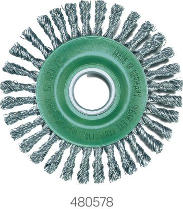 Slika ŠČETKA COFASTA POSUKANA JEKLENA D115x6mm nerjaveča (izvrtina D22,2mm)