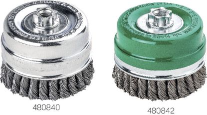 Slika ŠČETKA POSUKANA LONČASTA D80/0,5mm (M14x2,0) nerjaveča