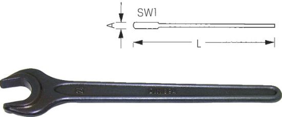Einmaulschlüssel geschmiedet, brüniert