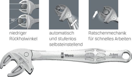 Maulschlüsssel 6004 Joker XS selbstjust., SW 7-10  - WERA -