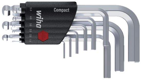 KLJUČI IMBUS V GAR. s krogelno glavo DIN2936L 1,5-10mm (Gar.=9Kos) kratki  WIHA