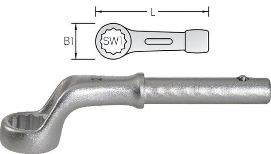 Zugringschlüssel, gekröpft 22 mm  - KS TOOLS -