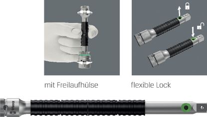 Slika PODALJŠEK ZYKLOP LA 8796 S FLEKSIBILNIM ZAKLEPOM, L=75mm 1/4 WERA