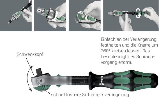 RAGLJA 1/4" z nagibno glavo WERA