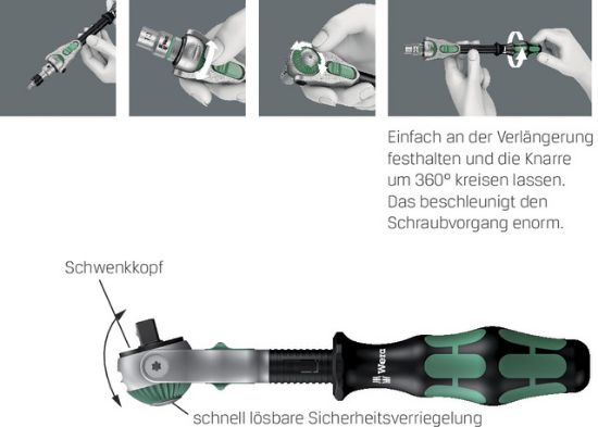 Umschaltknarre 3/8' Zyklop Speed  - WERA -