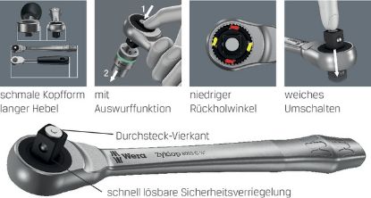 Slika Umsteckknarre 1/2' Zyklop Metal  - WERA -