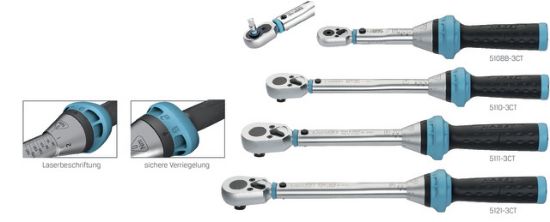 Drehmomentschlüssel 3CT, 1/4' m. Bit-Knarre, 1-9 Nm  HAZET