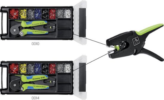 Sortimentskasten mit Crimp- u. Abisolierzange  - Rennsteig -