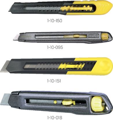 Slika NOŽ TAPETNIŠKI  širine rezila 9mm v plastičnem ohišju STANLEY