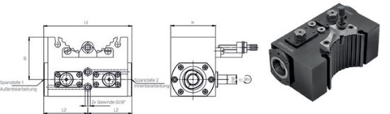 Schnellw.-Stahlhalter Gr. B ISO26623-1 doppelt,PSK C 4 KW