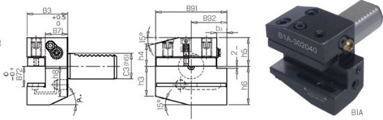 Werkzeughalter Rechts,kurz,IK DIN69880 B1A-25x20x40 PREMUS