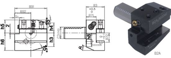 Werkzeughalter Links, kurz,IK DIN69880 B2A-25x20x40 PREMUS