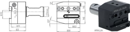 Werkzeughalter R-L,IK DIN69880ARALU-  30x26 PREMUS