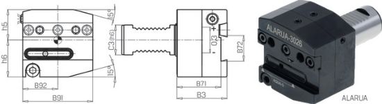 Werkzeughalter R-L,IK DIN69880ALARU-  30x26 PREMUS