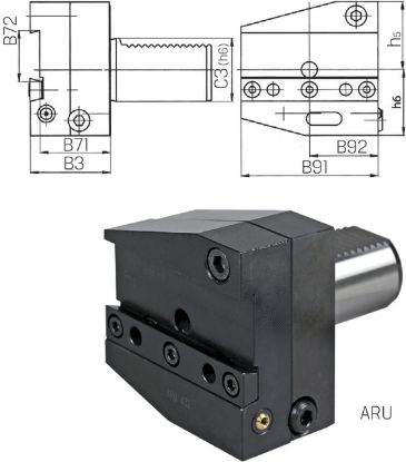 Slika Werkzeughalter rechts Überkopf DIN69880ARUx50x32x44 PRETEC