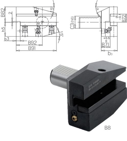 Werkzeughalter links lang DIN69880 B8-16x12x24 PRETEC