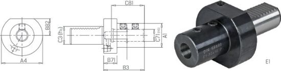 Werkzeughalter f.WSP-Bohrer DIN69880 E1-20x16x67 PRETEC