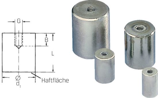 MAGNET PALIČNI Z NOTR.NAVOJEM D8mm                   