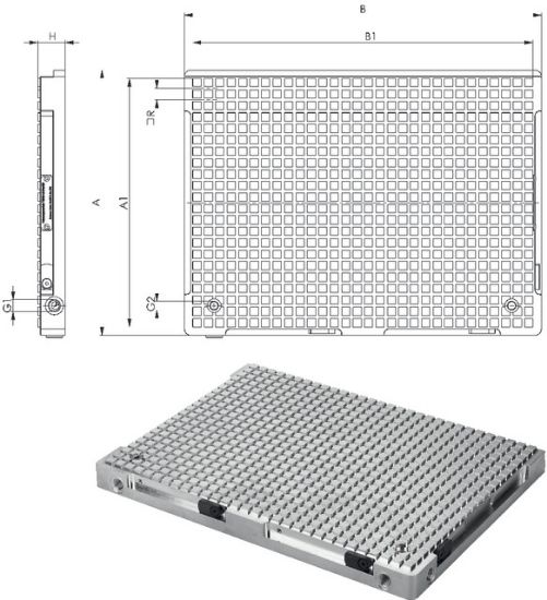 Vakuumspannplatte, Basic 190x290x30 mm, R:12,5 mm, AMF