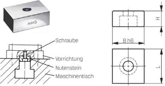 Genauigkeits-Nutenstein flach Nr. 6322B     12x 8x20     AMF