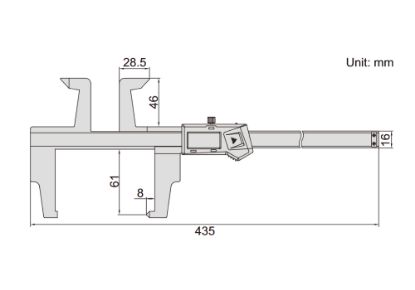 Slika MERILO POMIČNO DIGITALNO POSEBNE IZVEDBE 0-300mm/0,01mm s podatkovnim izhodom IN