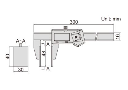 Slika MERILO POMIČNO-DIGITALNO 200MM/0,01MM ZA MERJENJE GLOBOKIH LJUKEN, INSIZE