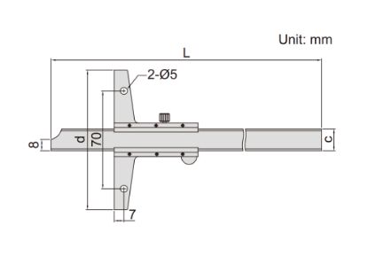 Slika Merilo pomično globinsko analogno 1247