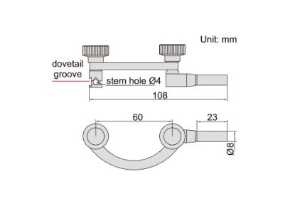 Slika NOSILEC MERILNEGA INDIKATORJA D8MM INSIZE