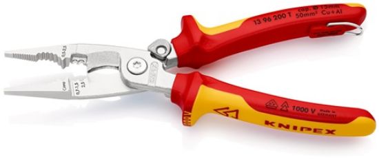 Electric installation pliers chrome-plated multi-component handles