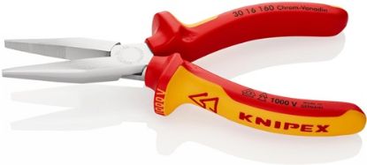 Slika Long-nose pliers chrome-plated head, long, flat