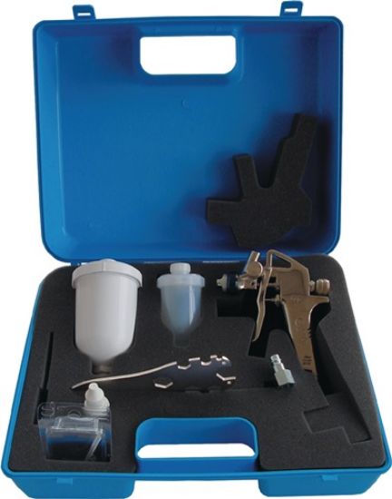 PIŠTOLA BRIZGALNA LAKIRNA, aluminijasta, s priključkom 1/4" v garnituri z dvema 