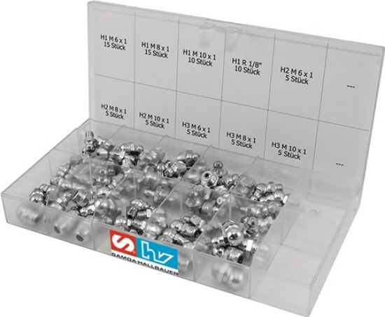 Lubricating nipple assortment