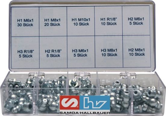 Lubricating nipple assortment