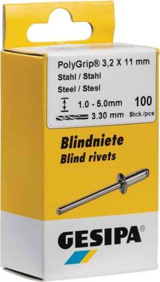 Blind rivet steel / steel