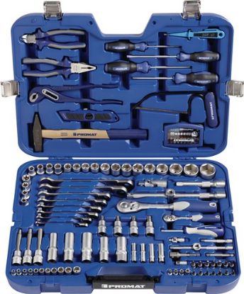 Slika Socket set/tool case with ratchet ring spanners