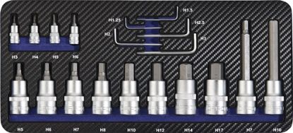 Slika NASTAVKI VIJAČNI NATIČNI 1/4" in 1/2" INBUS 1,25-17mm v 19-delni garnituri