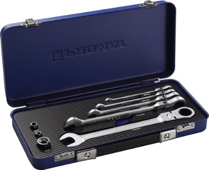 Slika Set of open-end ring ratchet spanner flexible ring side