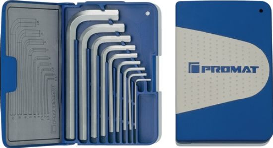 KLJUČ INBUS DIN2936 v 9-delni gar. 1,5-10mm,kratki v zložljivi škatli
