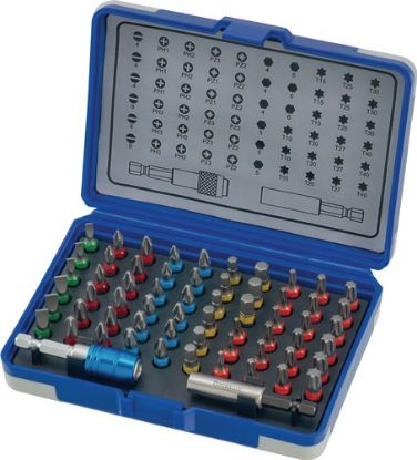 Slika NASTAVKI BITS 1/4" v 62-delni gar. - barvni