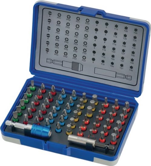 NASTAVKI BITS 1/4" v 62-delni gar. - barvni