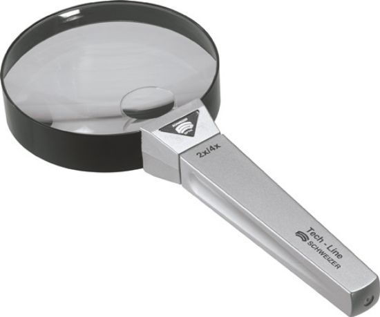 Hand-held magnifying glass