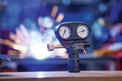 Slika VENTIL REDUCIRNI za Argon/CO2 z dvojnim merilnikom DIN477 30l/min (z zaščito pre