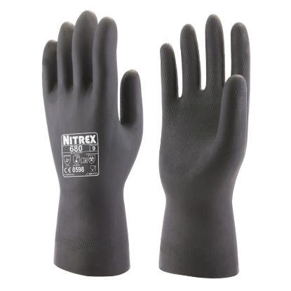 Slika Rokavica iz lateksa, črne barve, black heavy duty, 680