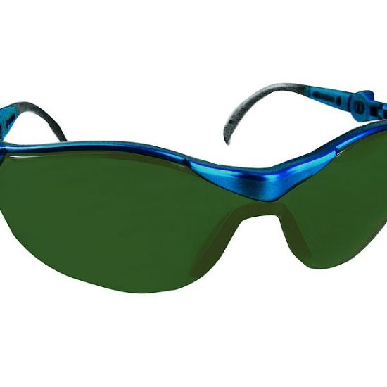 OČALA ZAŠČITNA Model 620, zeleno steklo 2mm, DIN3, odporno na praske, modro/zele