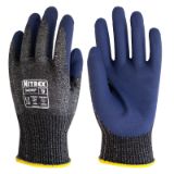 Slika Rokavice protiurezne CUT D s prevleko iz nitrilne pene, sivo-modre, NITREX 340RF