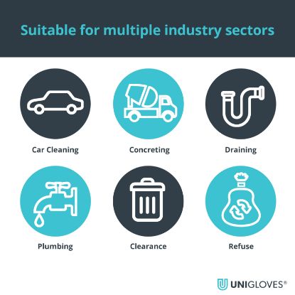 Slika Rokavice odporne na kem. iz lateksa , podložene, modre barve,NITREX 440