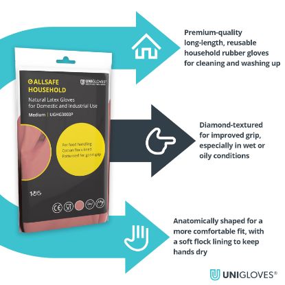 Slika Rokavica iz lateksa, roza barve, Unigloves, UGHG300P